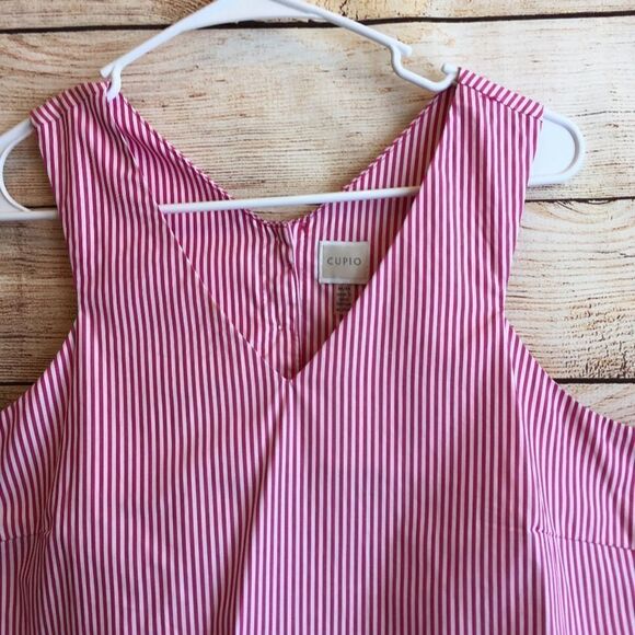 NEW WITHOUT TAGS CUPIO PINK AND WHITE STRIPED TOP - Picture 2 of 6
